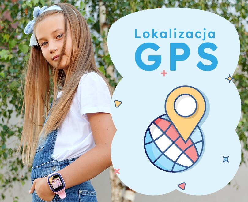 Smartwatch Garett Kids Rock 4G RT różowy prezentacja funkcji Lokalizacja GPS