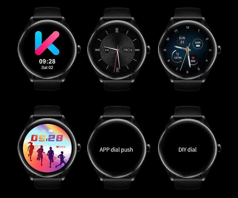 Smartwatch Kumi GW3 srebrny tarcze zegara