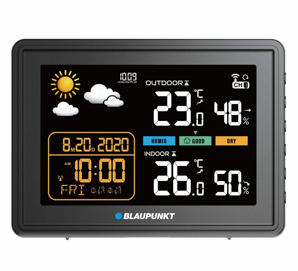 Stacja pogodowa Blaupunkt WS30BK widok stacji od przodu