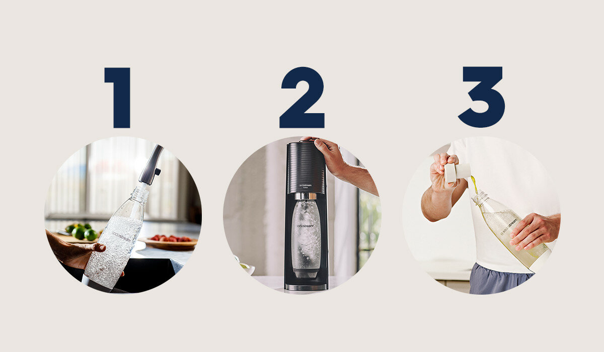 Syrop SodaStream Kwiat czarnego bzu 440ml grafika przedstawiająca etapy robienia napoju