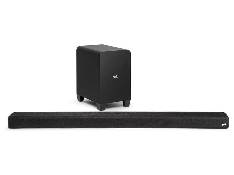 Soundbar z bezprzewodowym subwooferem Polk Signa S4 czarny frontem