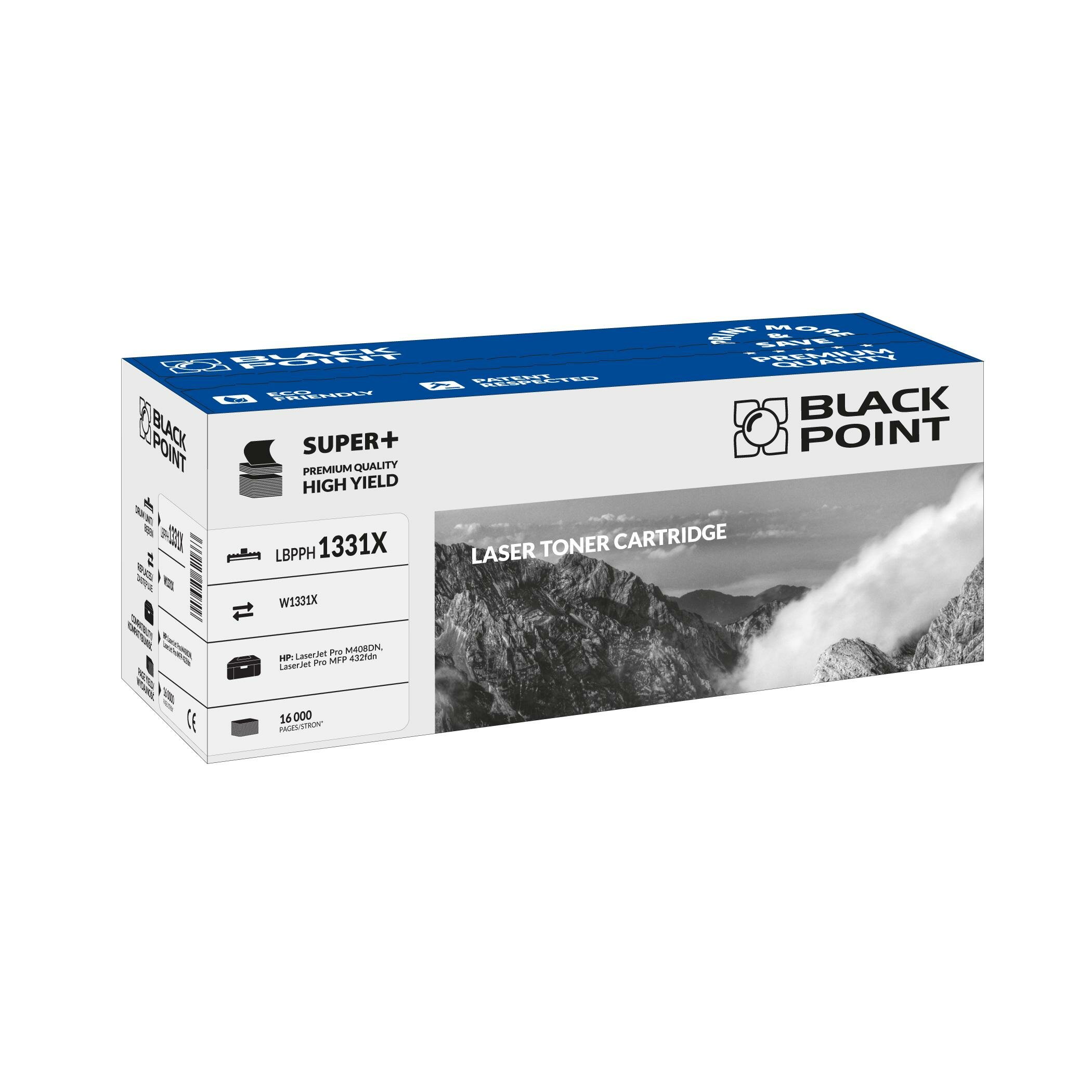 Toner laserowy Black Point Super Plus LBPPH1331X widok pod kątem na opakowanie