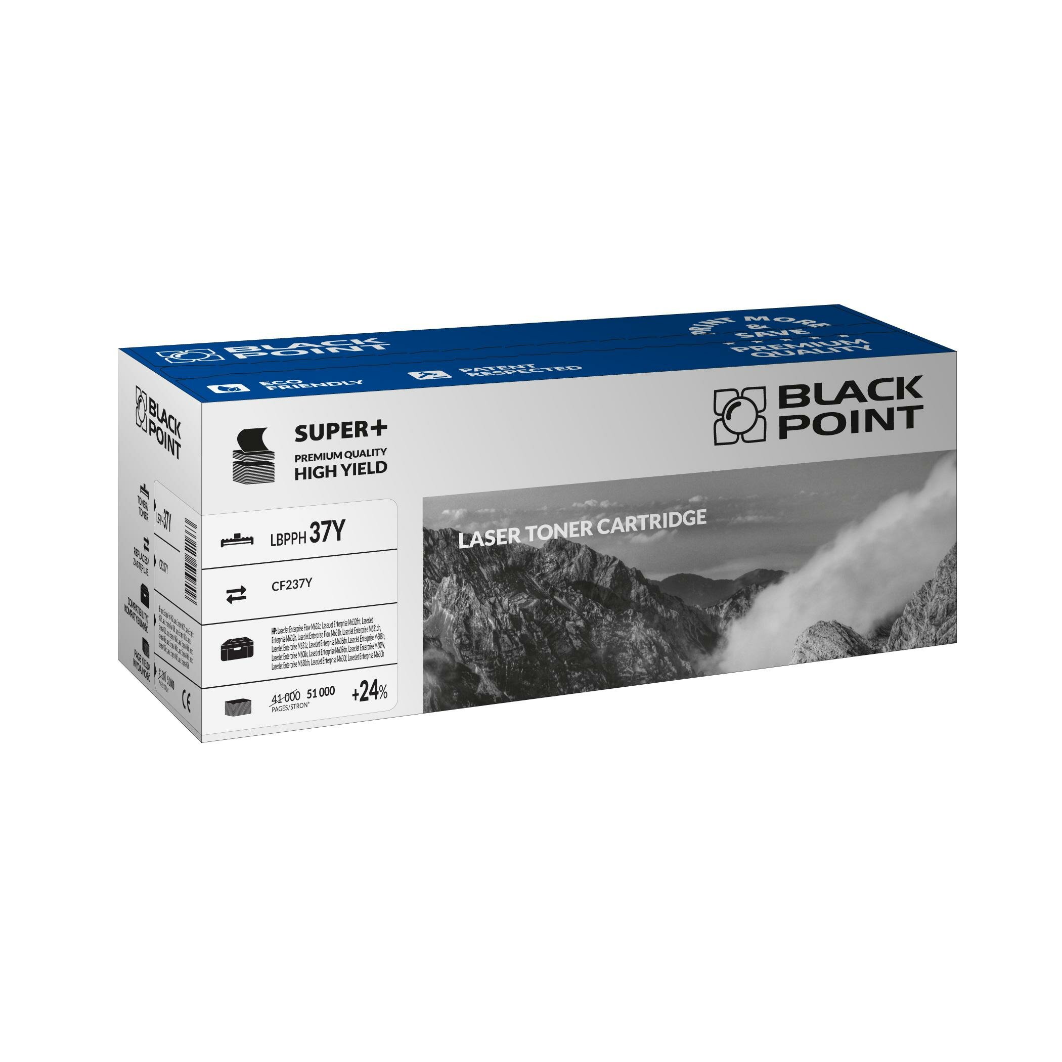 Toner laserowy Black Point Super Plus LBPPH37Y widok pod kątem na opakowanie