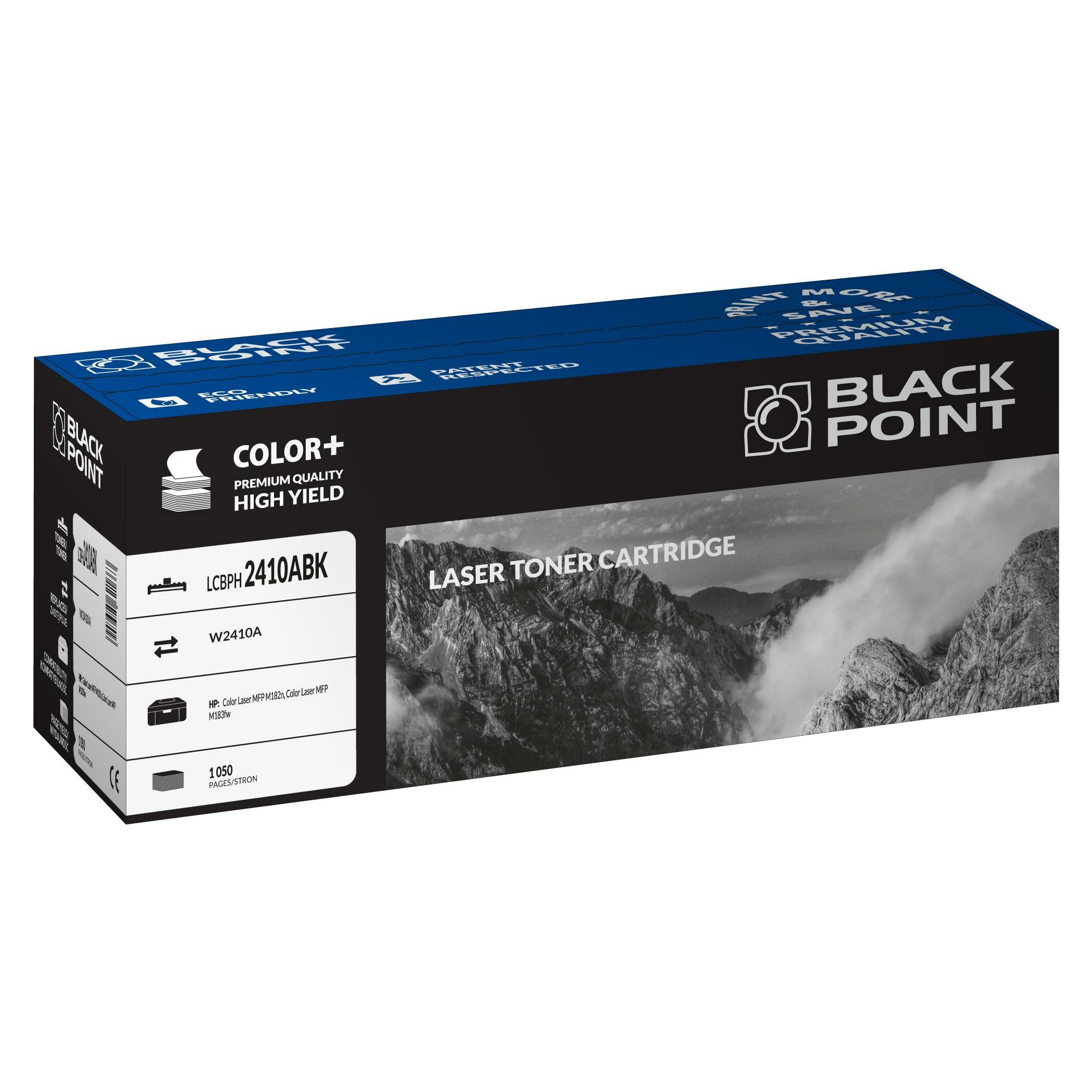 Toner laserowy Black Point LCBPH2410ABK widok pod kątem na opakowanie