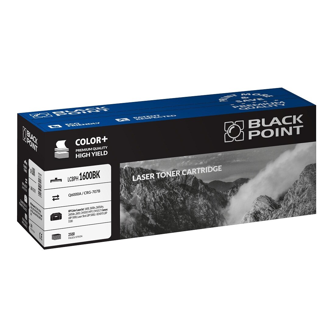 Toner laserowy Black Point LCBPH1600BK. Zastępuje HP / Canon Q6000A / CRG-707B