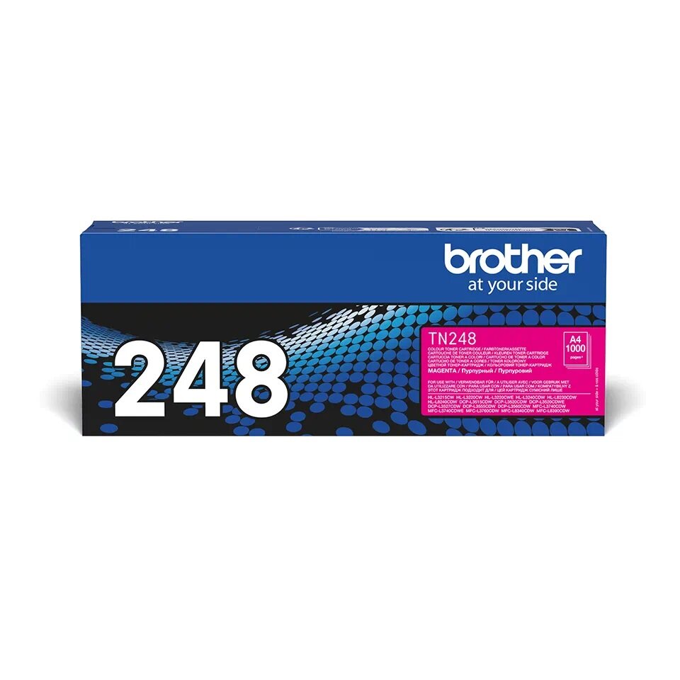 Toner Brother TN-248M magenta widok na opakowanie tonera od przodu