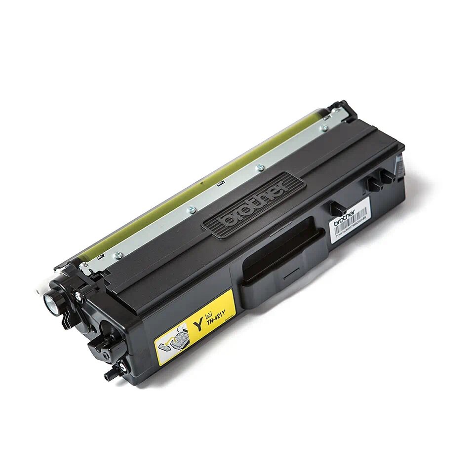 Toner Brother TN-421Y zółty widok od boku pod skosem