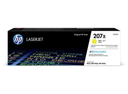 Toner HP 207X Yellow W2212X widok opakowania od przodu