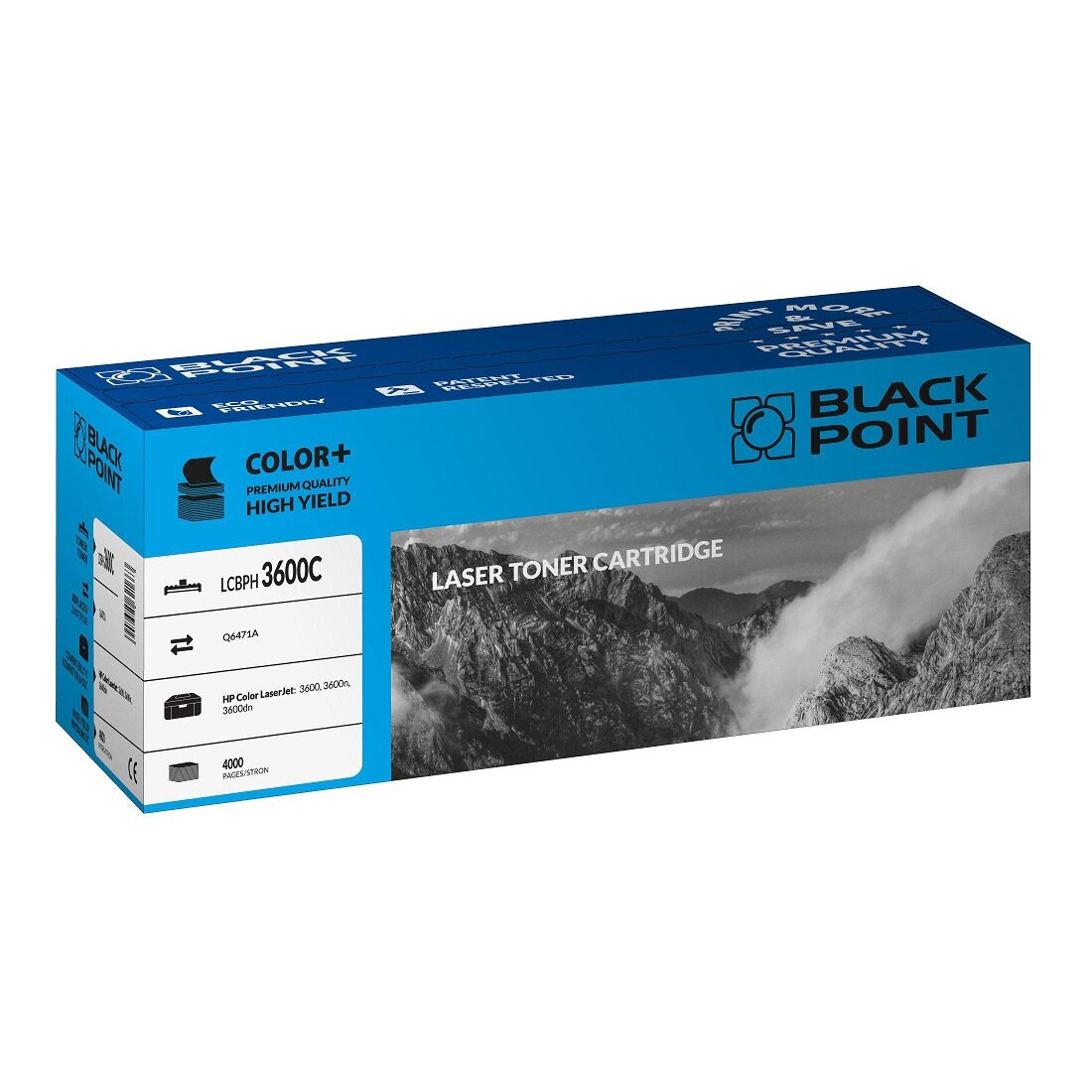 Toner laserowy Black Point LCBPH3600C. Zastępuje HP Q6471A. Kolor: cyan.