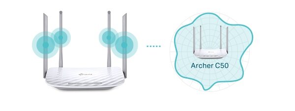 Router TP-Link Archer C50 widok na router od przodu