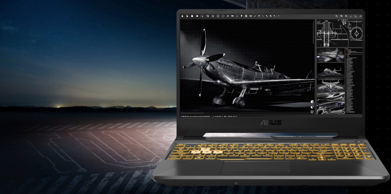 Laptop ASUS TUF Gaming A15 FA506QM-HN005T szary widok od przodu