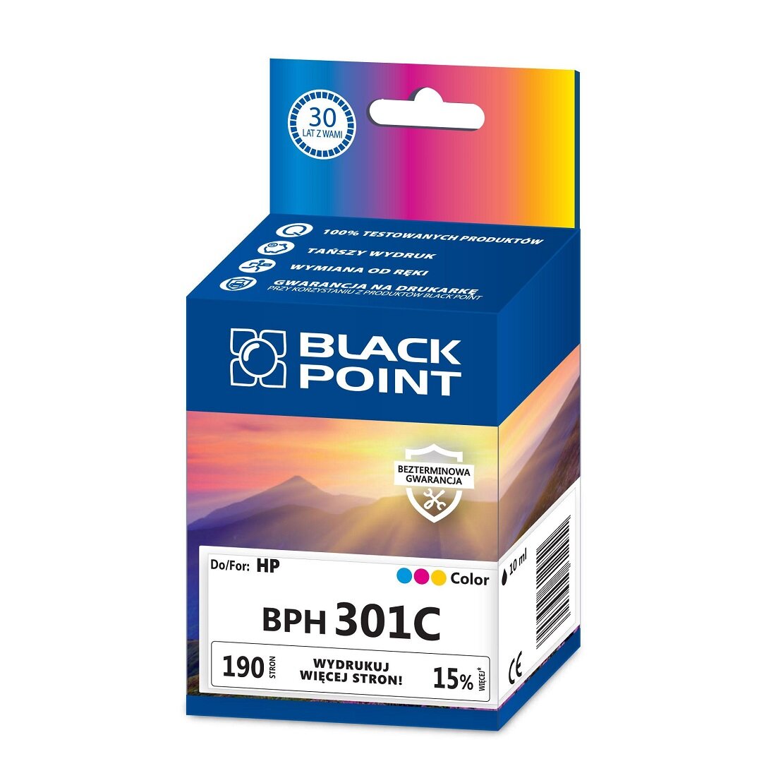 Kartridż atramentowy Black Point BPH301C kolor front