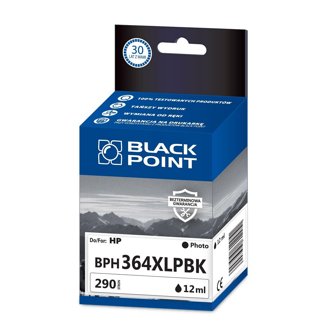 Kartridż atramentowy Black Point BPH364XLPBK czarny frontem. 