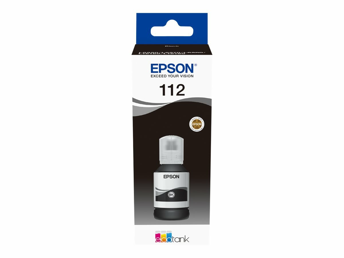 Epson Tusz EcoTank 112 Czarny w opakowaniu, widok od frontu