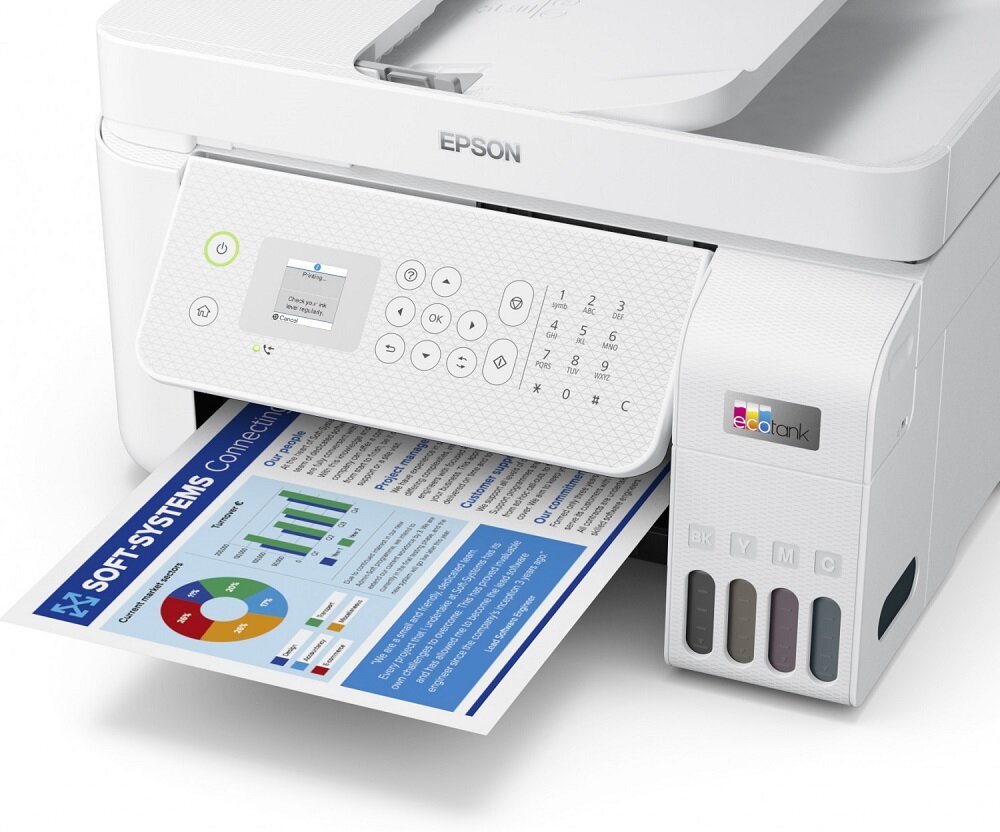 Urządzenie wielofunkcyjne Epson EcoTank L5296 pod skosem w lewo