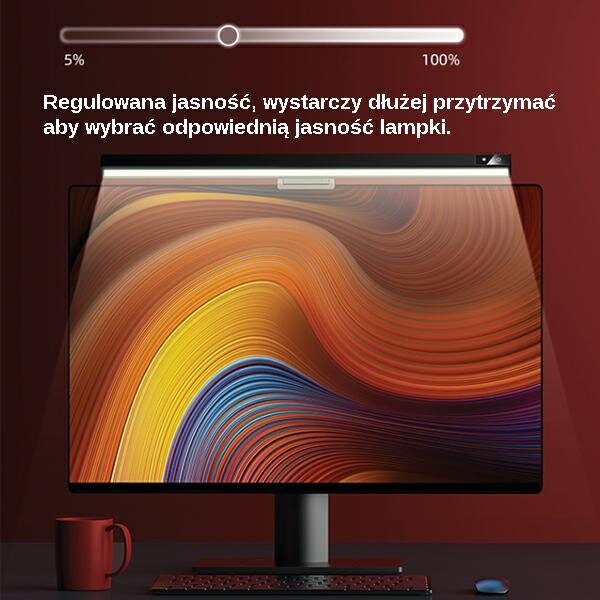 Lampka LED na monitor Usams ZB179PMD01 (US-ZB179) Usual Series zamontowana na monitorze