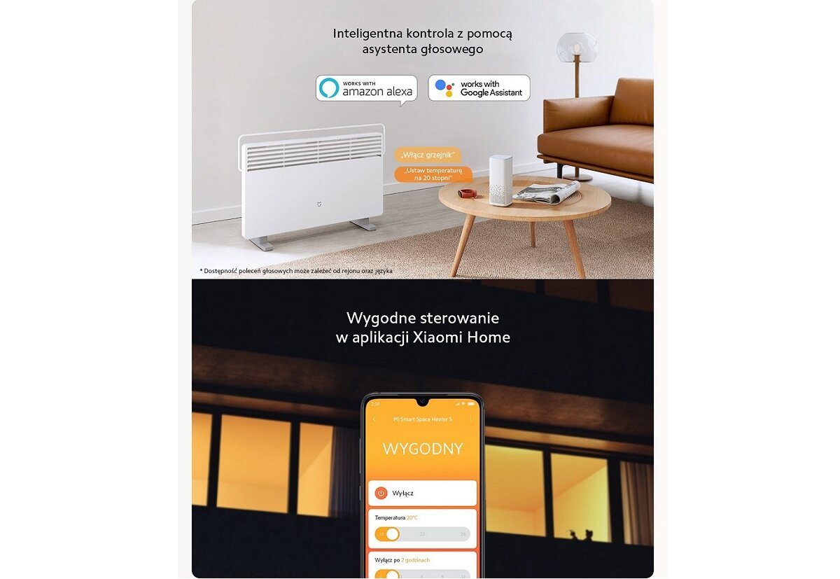 Grzejnik elektryczny Xiaomi Mi Smart Space Heater S 27574 sterowanie