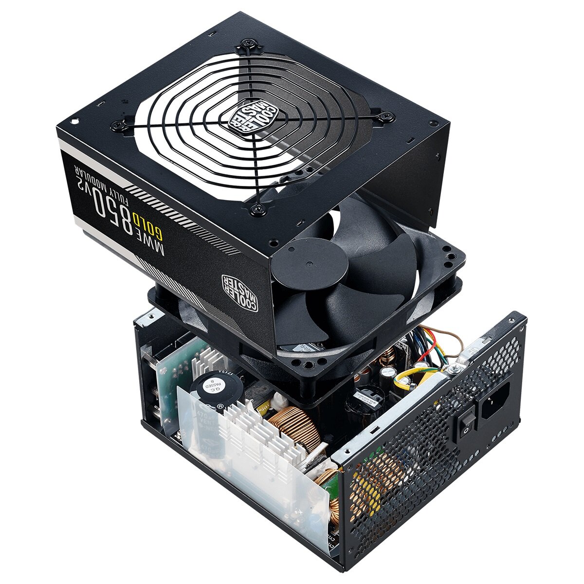 Zasilacz Cooler Master MWE Gold V2 850W MPE-8501-AFAAG-EU wnętrze zasilacza