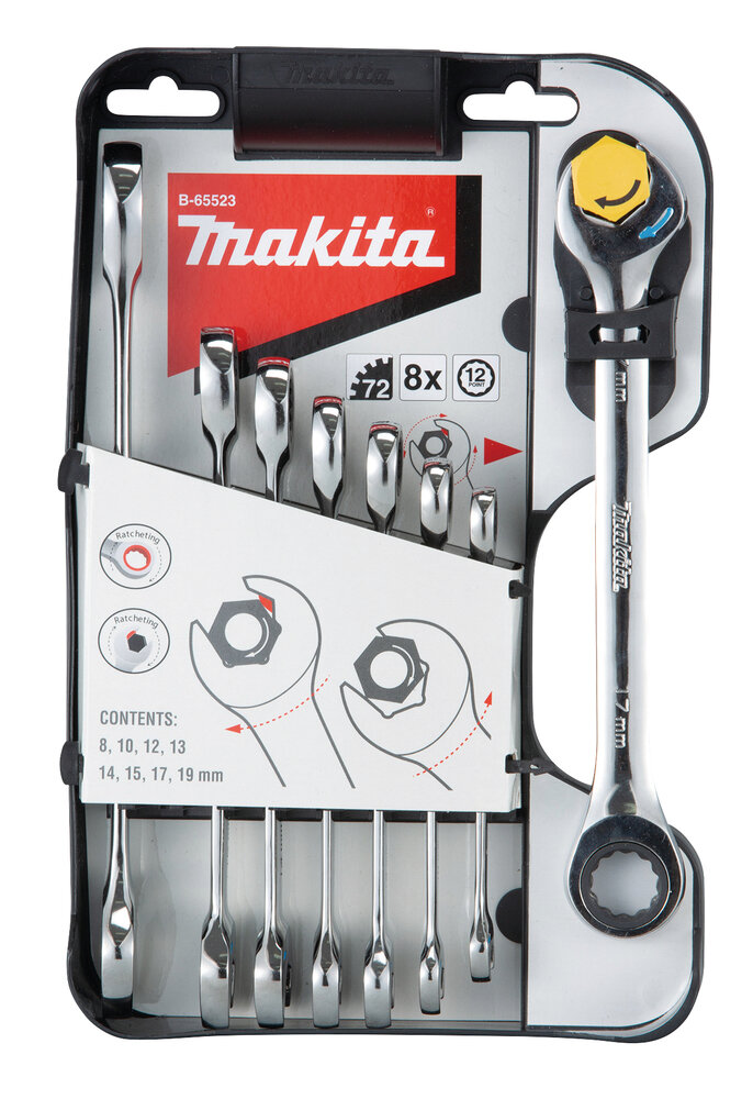 Zestaw kluczy Makita B-65523 z grzechotką frontem