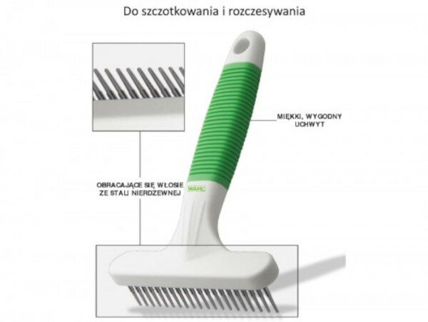 Zgrzebło WAHL 858457-016 zielone w opakowaniu