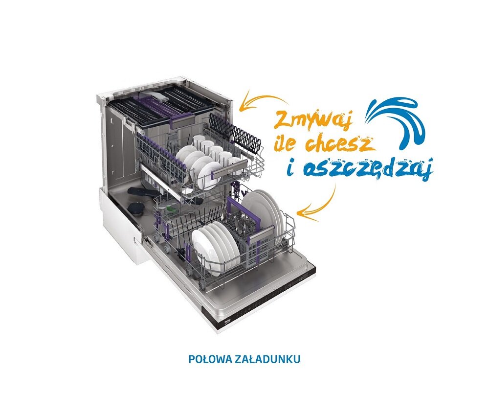 Zmywarka Beko DVS05024S połowa załadunku