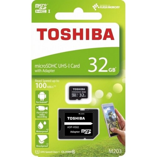TOSHIBA microSD 32GB M203 UHS-I U1+ ADAPTER