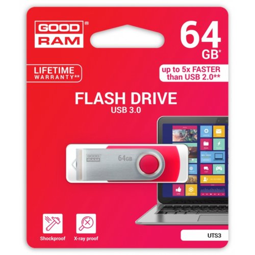 Goodram Flashdrive UTS3 64GB USB 3.0 czerwony