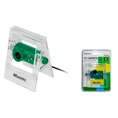 Kamera internetowa z mikrofonem MSONIC USB 2.0, 3 LED, MR1803E zielona