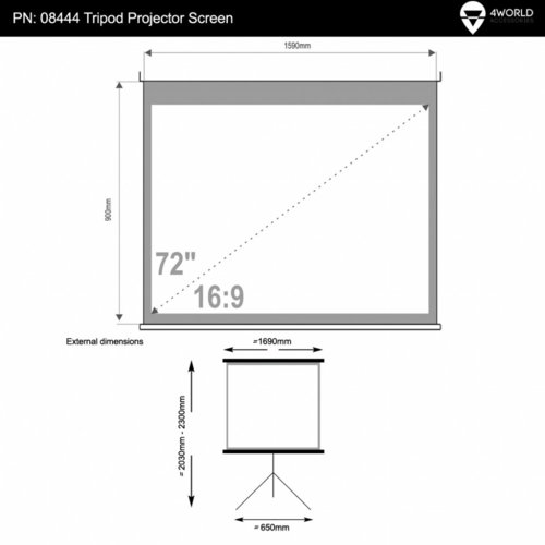 4World Ekran Projection screen on a tripod 159x90