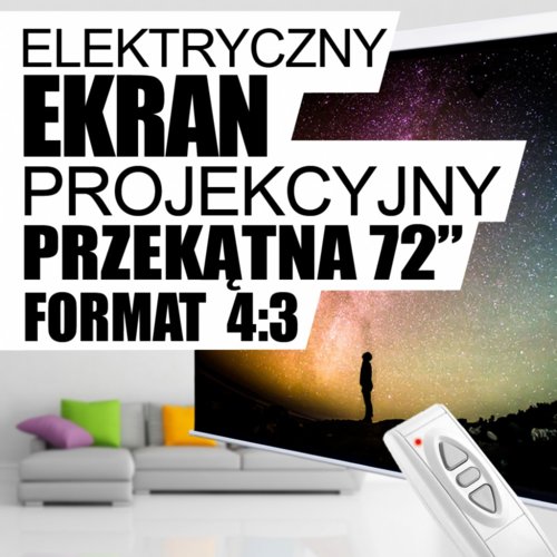 4World Ekran Projection screen+pilot 145x110 (4:3