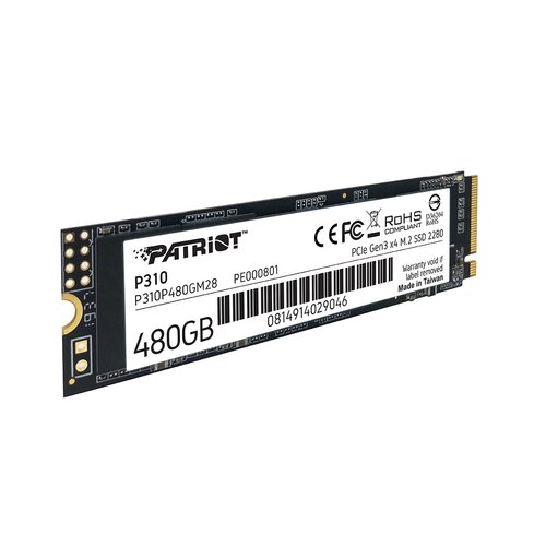 Dysk SSD Patriot P310 480GB M.2 2280 PCI-E x4 Gen3 NVMe