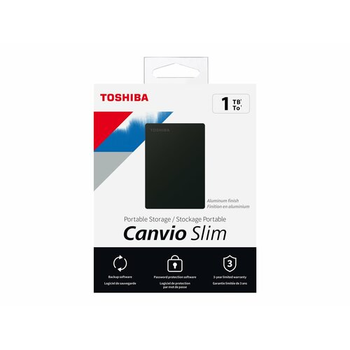 Dysk zewnętrzny Toshiba Canvio Slim 1TB czarny