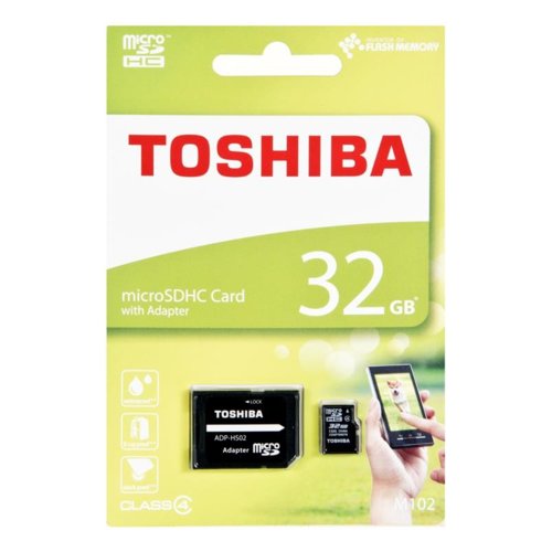 Toshiba microSDHC 32GB class 4 High Speed M102 adapter