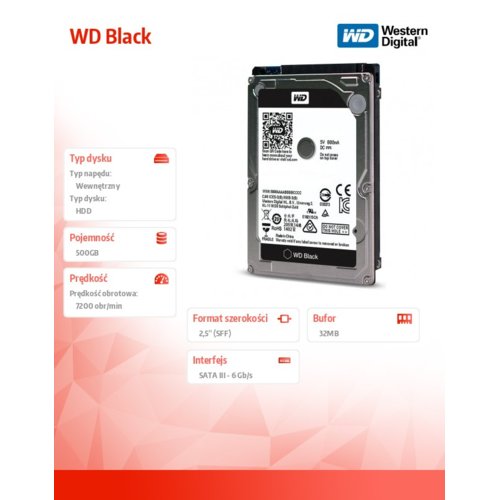 WD BLACK WD5000LPLX 500GB