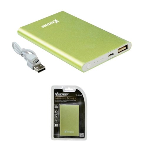 Powerbank Vakoss TP-2574E ( 5000mAh micro USB,USB zielony )