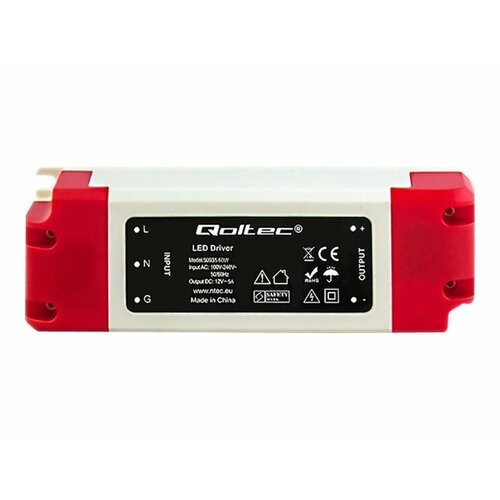 Qoltec Zasilacz LED Driver | 100-240V | IP20 | 60W | 12V | 5A