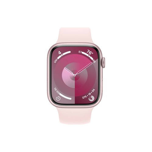 Smartwatch Apple Watch Series 9 GPS + Cellular aluminium 45mm różowy + opaska sportowa S/M jasnoróżowa