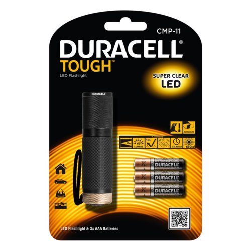 Duracell Latarka LED TOUGH CM-11, wodoodporna + 3x AAA