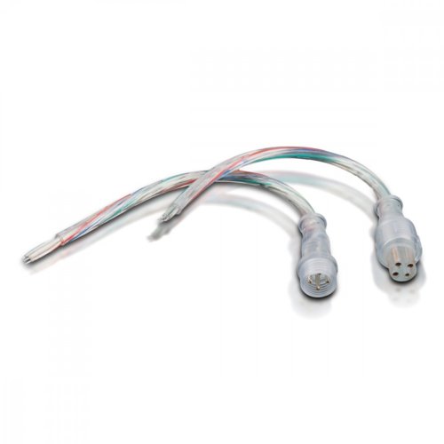 Whitenergy Złączka do taśm LED z kablem | RGB | jednostronna | IP67 | srebrna | 1 szt | 15 cm