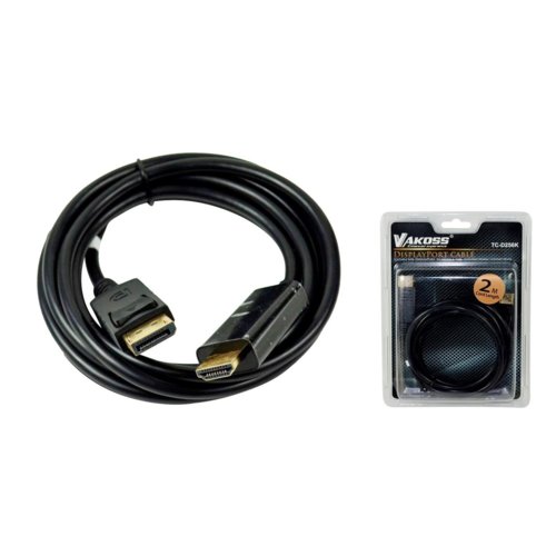 Kabel DisplayPort VAKOSS M -> HDMI M 2m  TC-D256K czarny