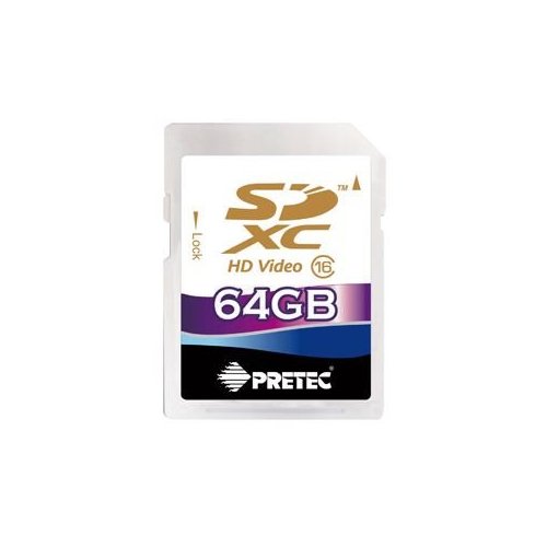 Pretec 64GB SDXC class 10 (33MB/s, 21MB/s) Secure Digital eXtended Capacity