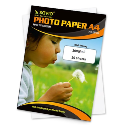 Papier fotograficzny SAVIO PA-15 A4 260g/m2 20 szt. błysk
