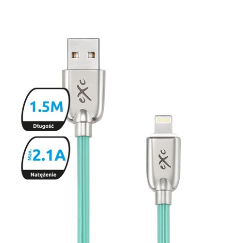 Kabel USB 2.0 eXc BLADE USB A(M) - Lightning 8-pin(M), 1,5m, zielony