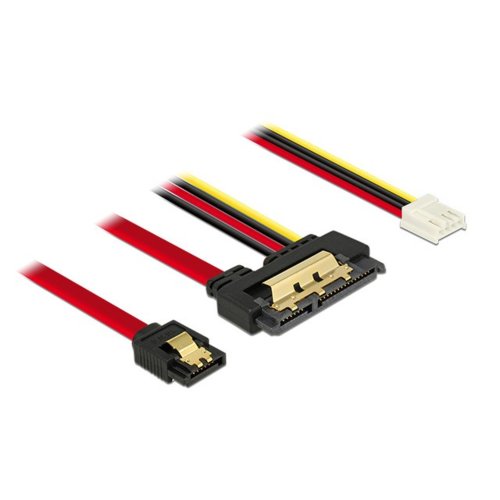 Kabel SATA Delock SATA-III 22 Pin -> SATA 7 Pin + 4 Pin Floppy 30cm