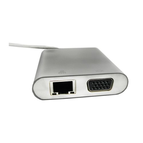 Qoltec Adapter USB 3.1 typC /  VGA żeński | USB 3.0 żeński | RJ45 | PD