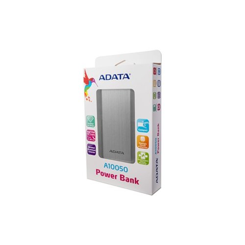 Adata Power Bank AA10050 10050 mAh Silver 2.1A