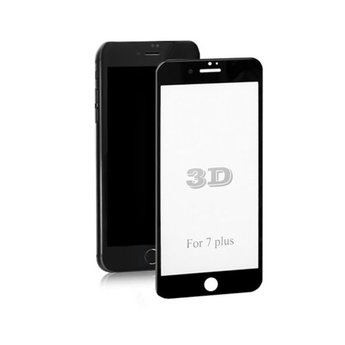 Hartowane szkło ochronne PREMIUM Qoltec do iPhone 7 plus | CZARNE 3D