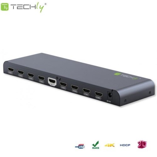 Rozdzielacz - Splitter Techly AV HDMI 2.0 1/8 Ultra HD 4Kx2K 3D