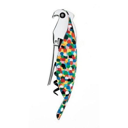 ALESSI PARROT Korkociąg do butelek z aluminium, kolorowa papuga