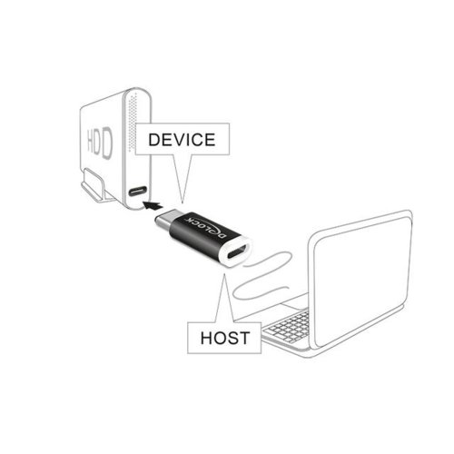 Adapter microUSB(F) 2.0 - USB type-C (M) Delock